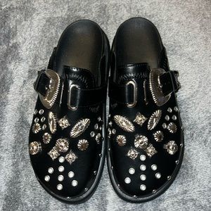 Punk rock studded mule sippers (Brand New )